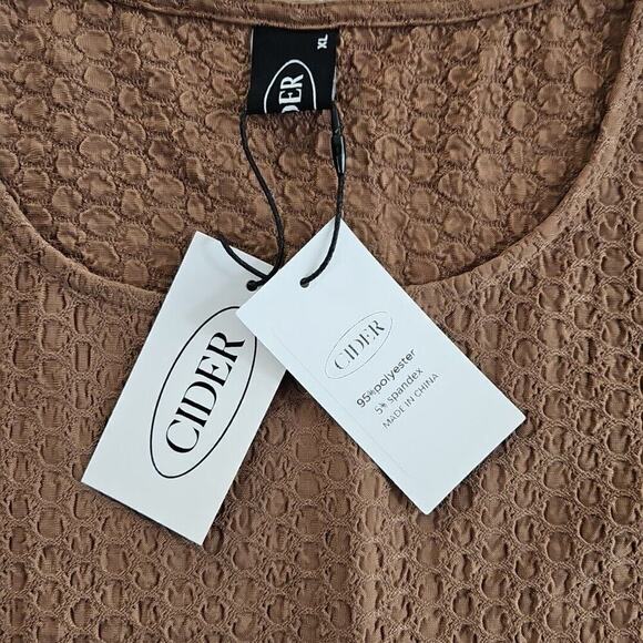 Cider Maxi Waffle Sun Dress Women's Size XL NWT Boat Neck Color Block Beige - Picture 4 of 11